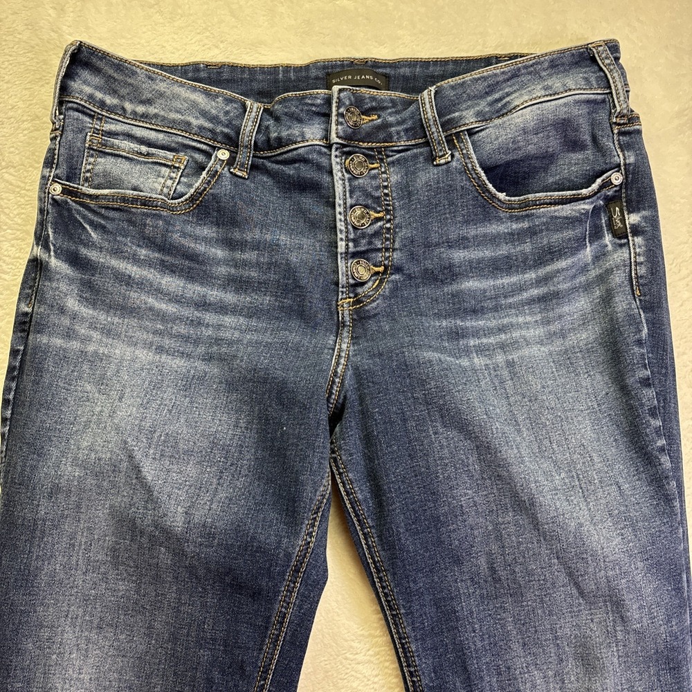 Silver Jeans Co. Suki Mid Rise Skinny Jeans Women's Super Stretch Denim W34xL27